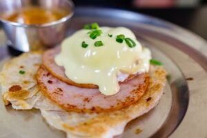 Ham and eggs dish